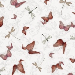 La Vie En Rose - Butterflies & Dragonflies Gray