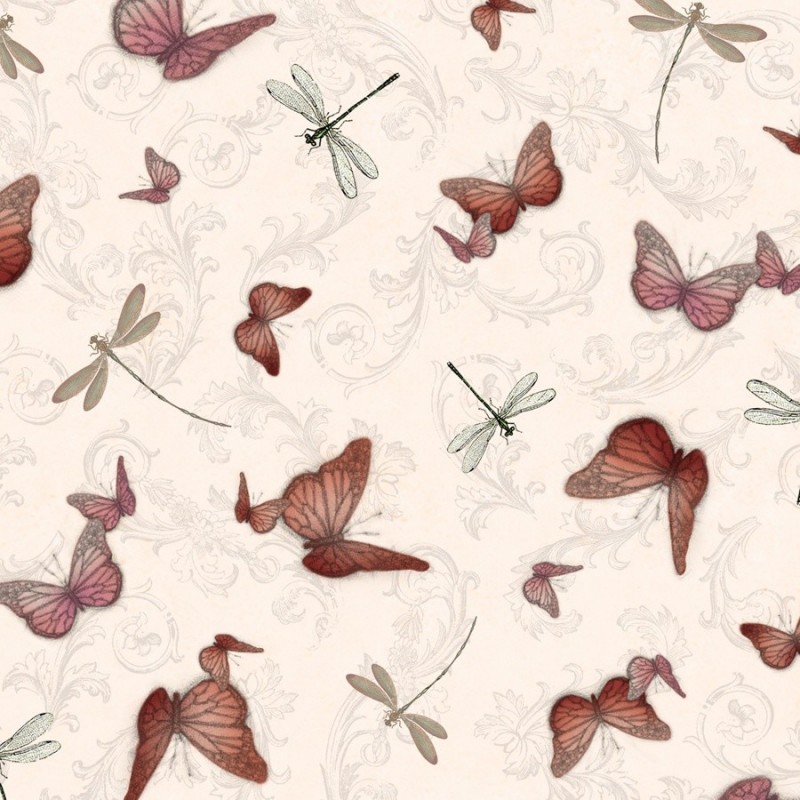 La Vie En Rose - Butterflies & Dragonflies Pink