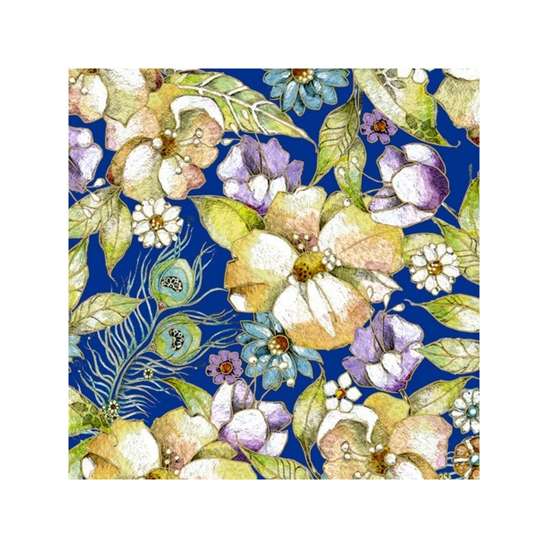 Pretty as a Peacock - Floral Cobalt