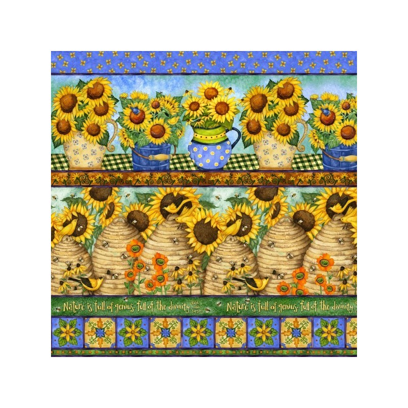 Sunny Blossom - pruhy 1/2 panel