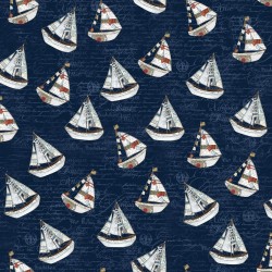 Set Sail - Sailboats Navy